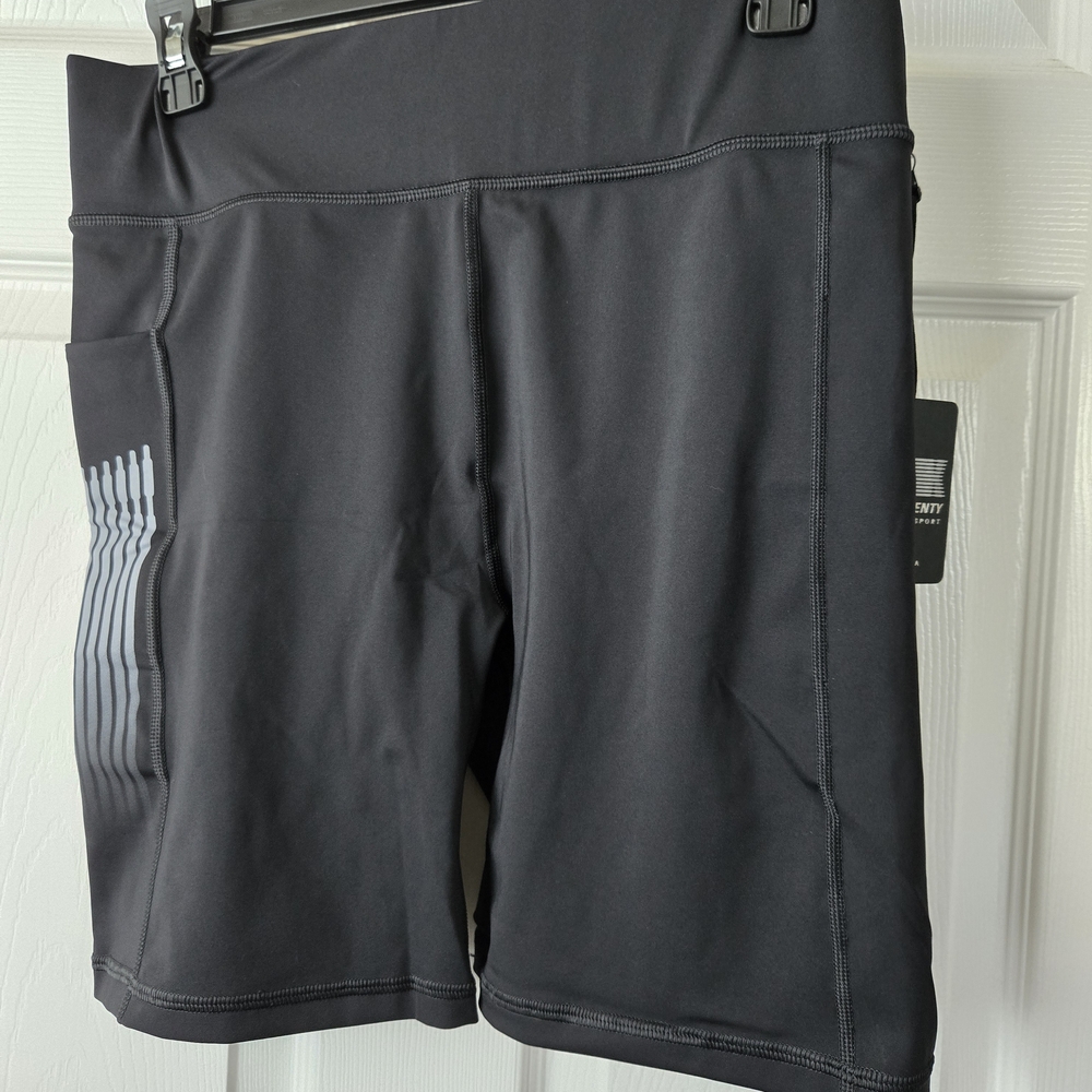 Savage X Fenty Black High-Waist Bike Shorts with Side Stripe
